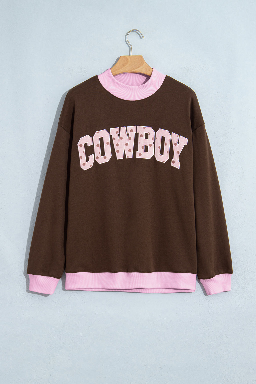 Grapefruit Orange Polka Dot Letter Graphic Colorblock Tunic Sweatshirt