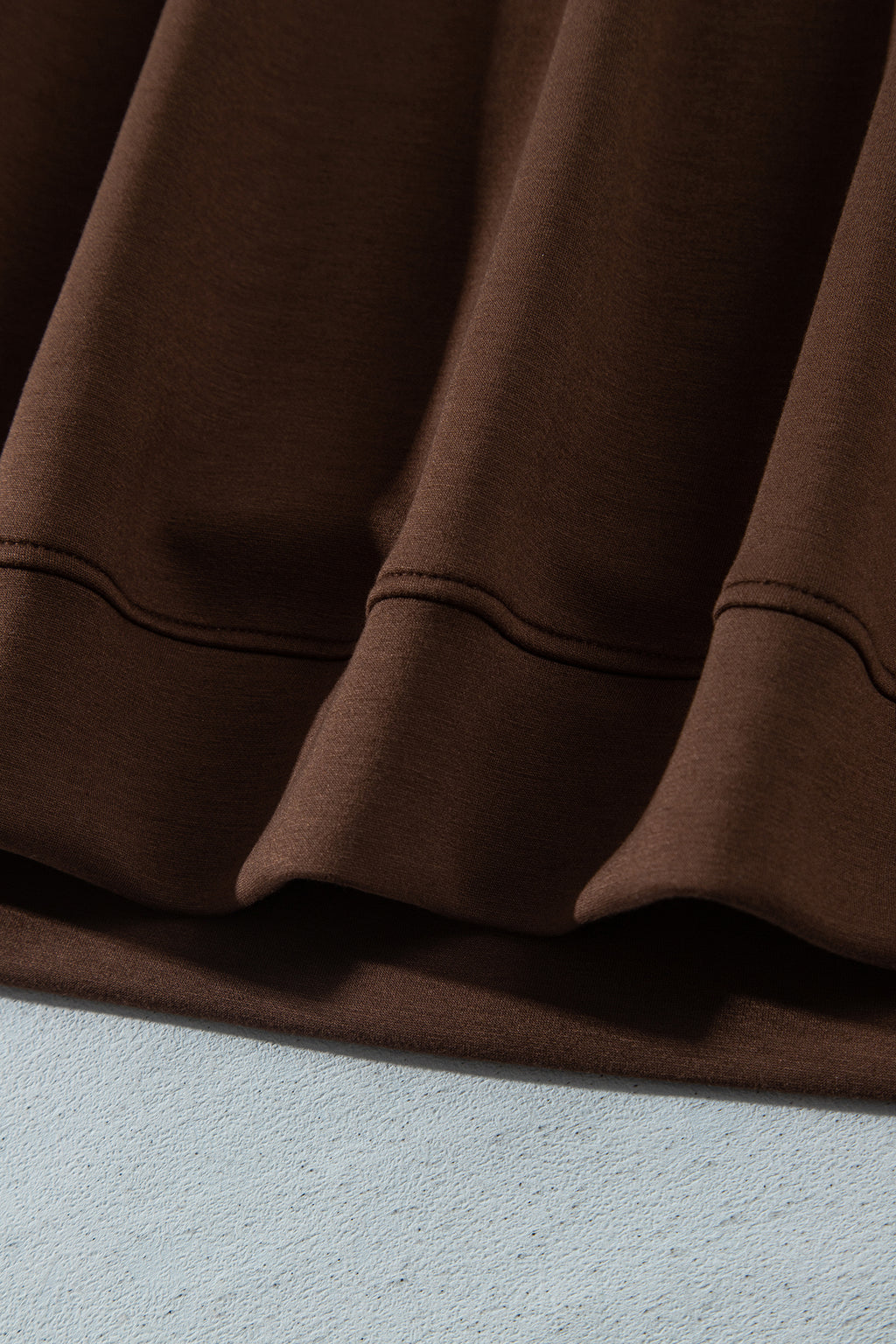 Coffee Mock Neck Camo Patchwork Drop Shoulder Plus Size Sweatshirt