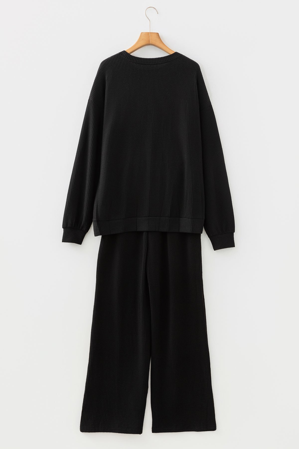 Dark Green MERRY Corded Long Sleeve Top and Pockets Pants Set