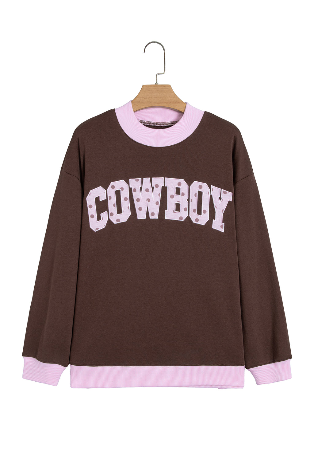 Grapefruit Orange Polka Dot Letter Graphic Colorblock Tunic Sweatshirt